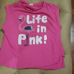 Girls sleeveless shirt pink XL